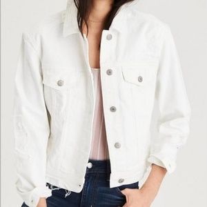 American Eagle White Denim Jacket